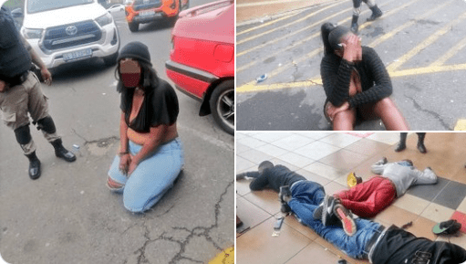 Two female armed robbers and three male accomplices have been arrested in South Africa.